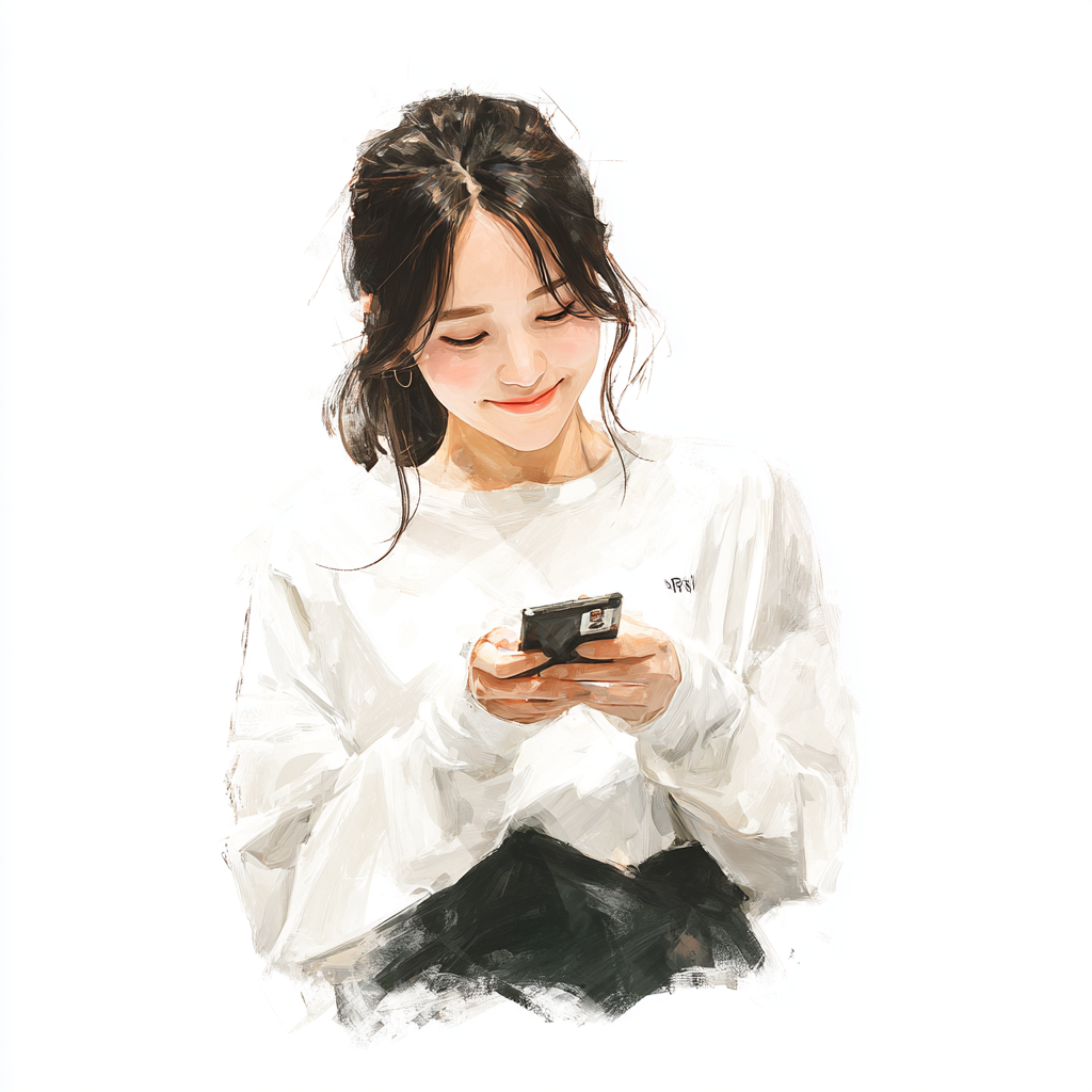 스마트폰을 사용중인 여성